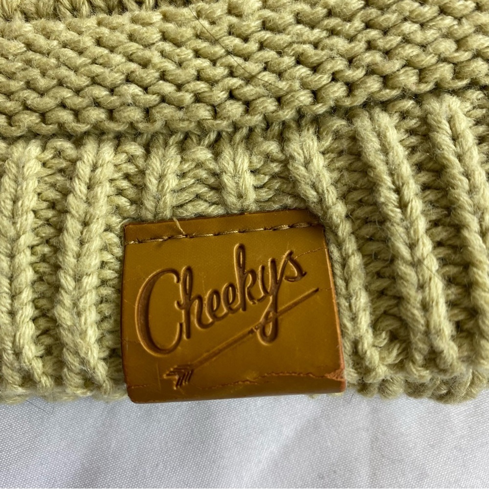 Cheeky’s Knit Beanie Hat | Ribbed Cuff | Khaki Tan - Picture 3 of 4